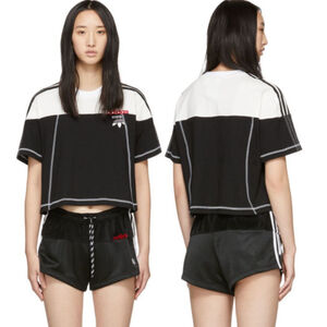Adidas Originals x Alexander Wang Disjoin Crop T-shirt XS Black White Streetwear